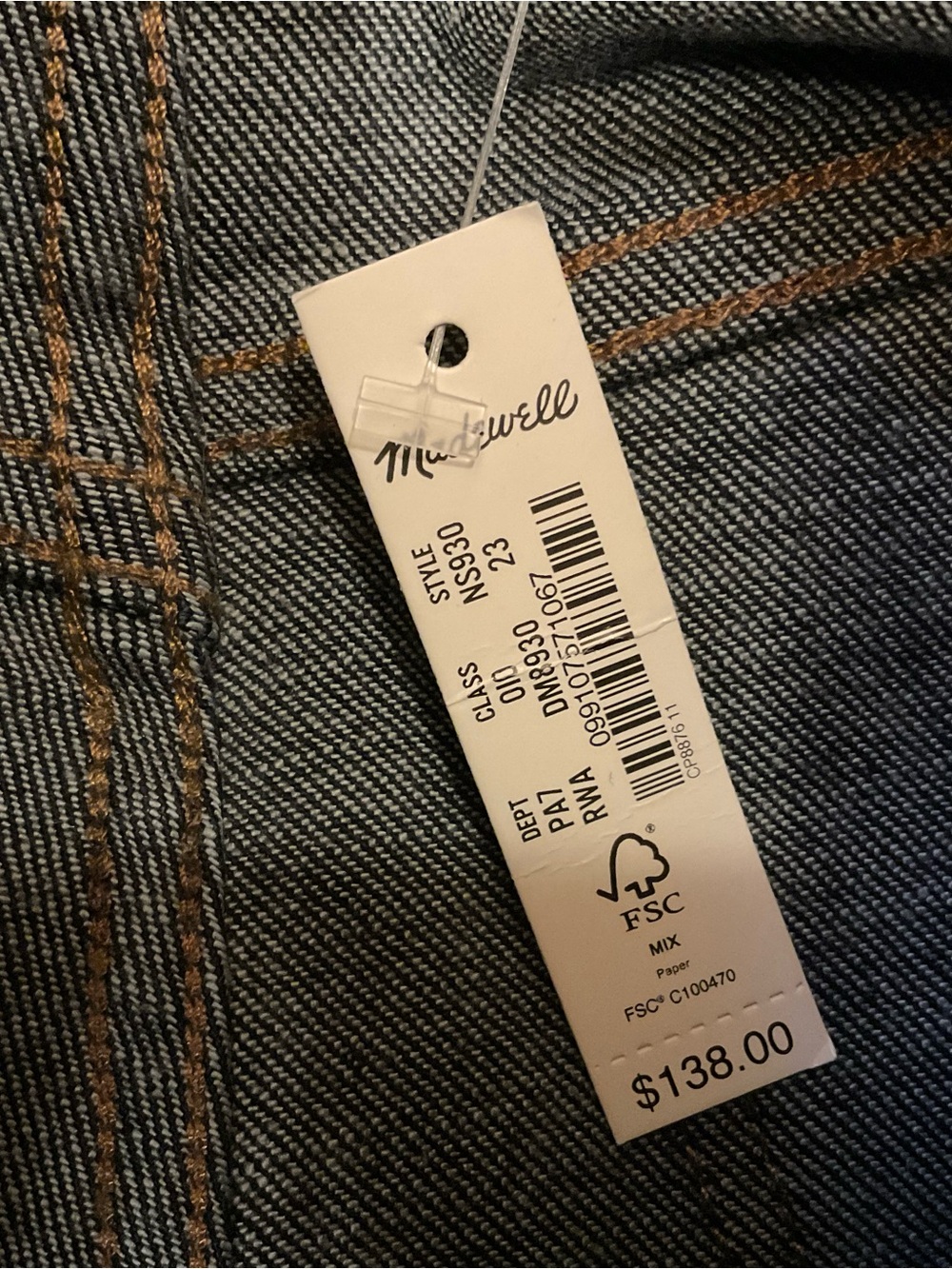 Madewell Mid-Rise Stovepipe Jeans - NWT - Size 23 - Picture 8 of 12